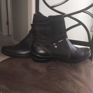 Black zip up ankle boots